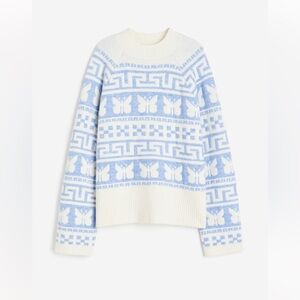 H&M Jacquard-knit Butterfly Sweater